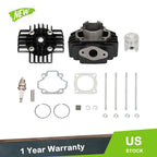 Top End Kit for Yamaha PW50 QT50 (1979–2017) - Piston, Cylinder, Head