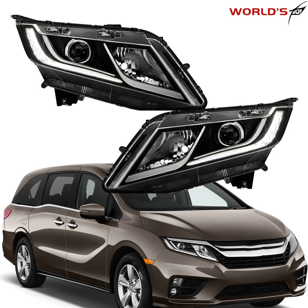 Set of 2 Halogen Headlights with LED DRL for Honda Odyssey (2018–2020)
