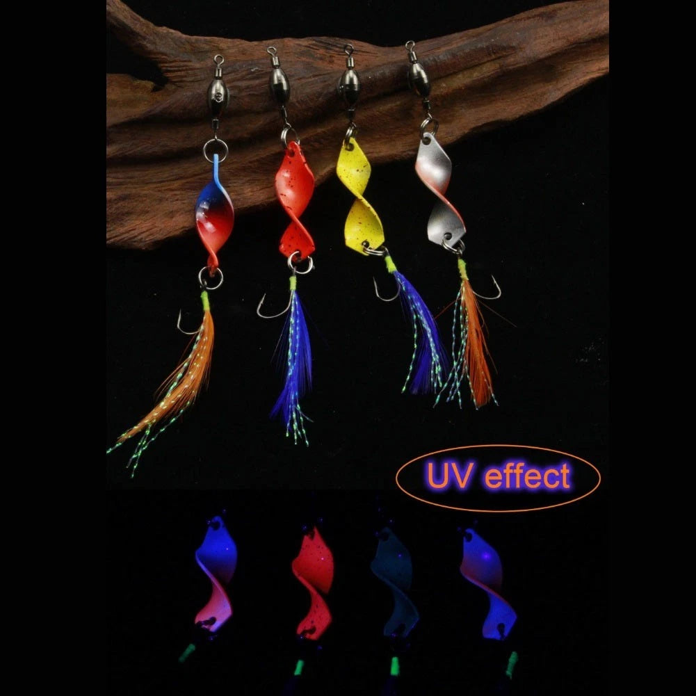 12pc Hard Metal Wobbling Action Trout Spoon Fishing Lures for Anglers