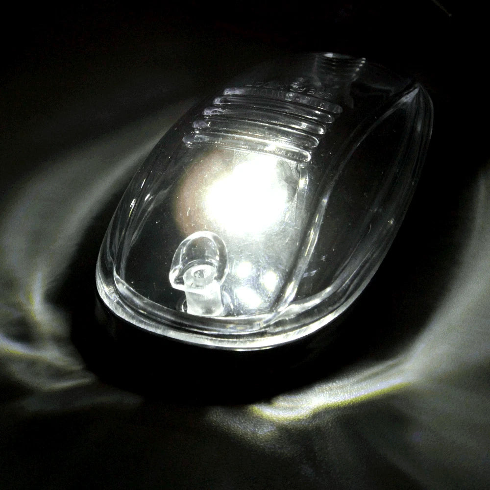5X Clear Lens White 5730 LED Cab Roof Running Marker Lights w/ Wiring Kit
