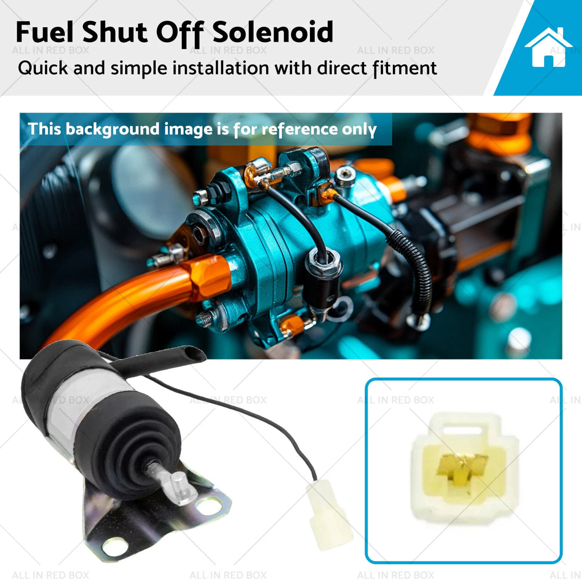 Fuel Shut Off Solenoid for Kubota B1550D B1750D (052600-1001 052600-1000)