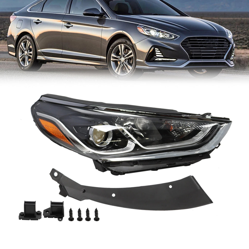 Halogen Headlight Assembly with Bulbs for Hyundai Sonata (2018–2019)