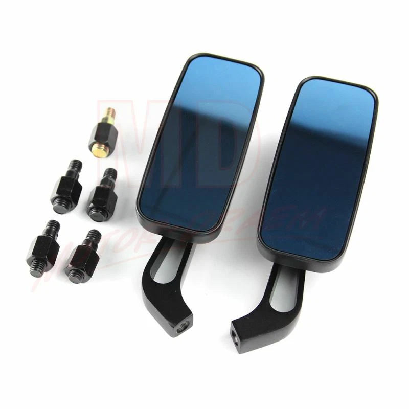 Rectangle Rearview Mirrors 8/10mm for Harley Honda Suzuki Kawasaki (US)