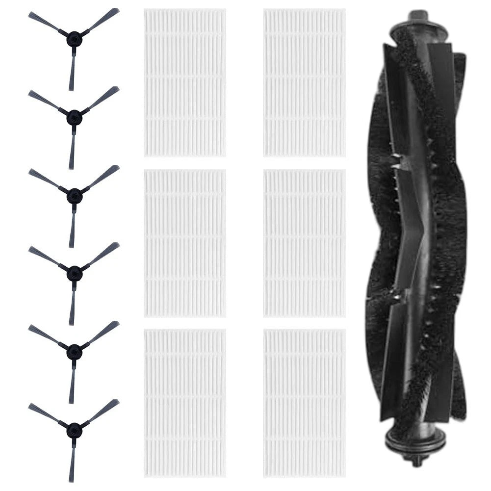 Set of 4 Robot Vacuum Cleaner Parts Replacement (Main Brush, Side Brushes, Filter)