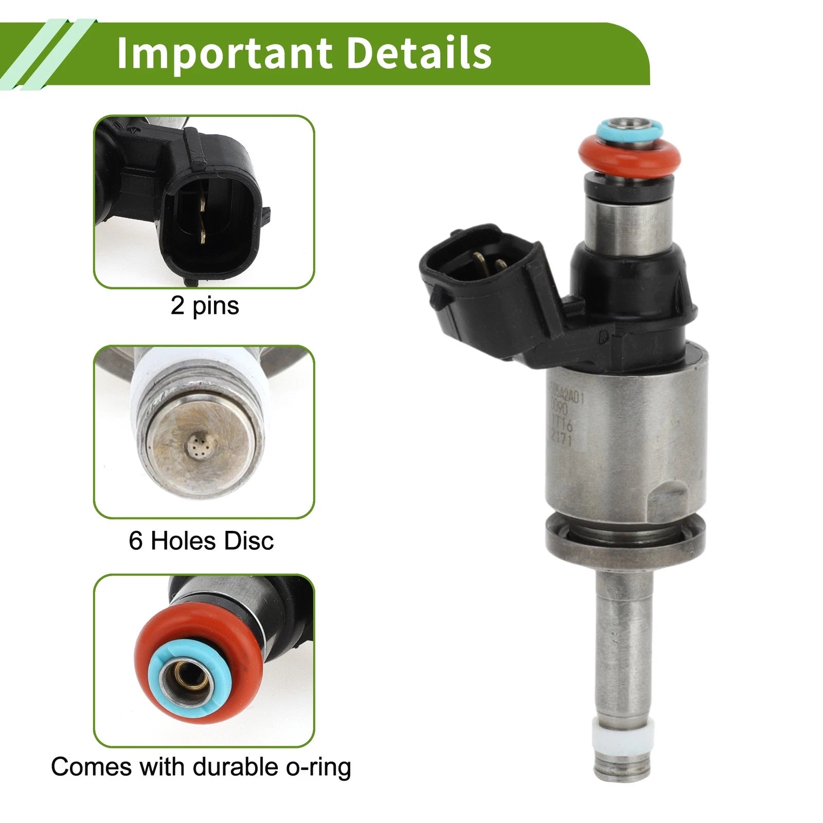 Fuel Injector No. 16450-5A2-A01 for Honda Accord 2.4L (2013–2017) 1 Pc Black
