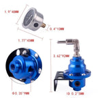 Adjustable Fuel Pressure Regulator with kPa Oil Gauge Kit for Universal Fit