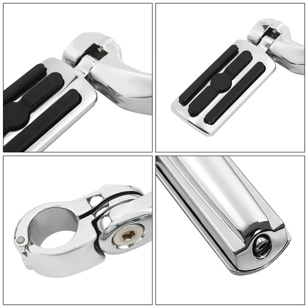 1-1/4" Motorcycle Short Highway Engine Guard Footpegs for Harley Touring