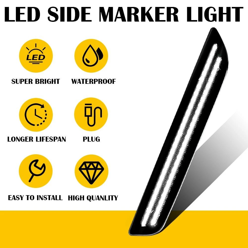 LH & RH Smoke Lens Rear Side Marker Reflectors for Ford Mustang (1994–1998)