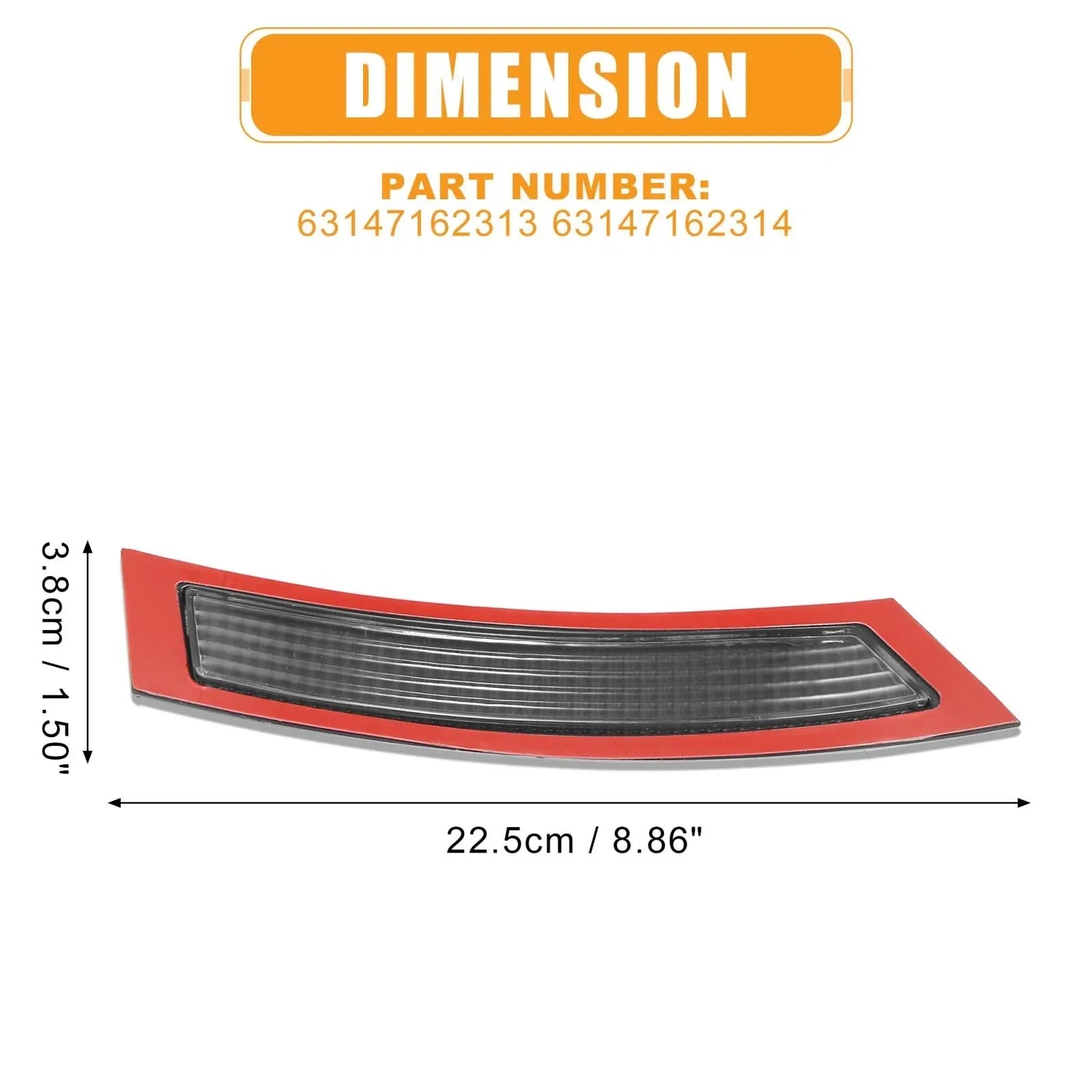 Pair Front Bumper Reflector Side Marker for BMW E92 E93 Clear (2007-2012)