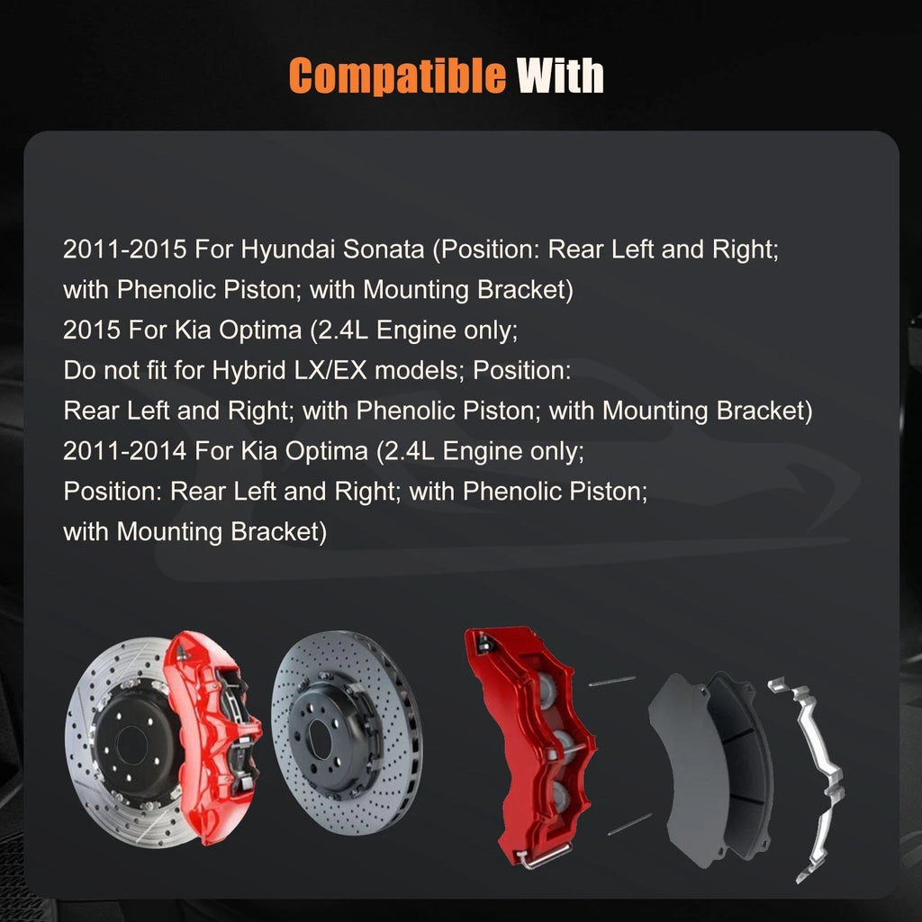 Brake Calipers with Bracket Pair for Jeep Grand Cherokee (1993–1998) & Jeep TJ (1997–2006)