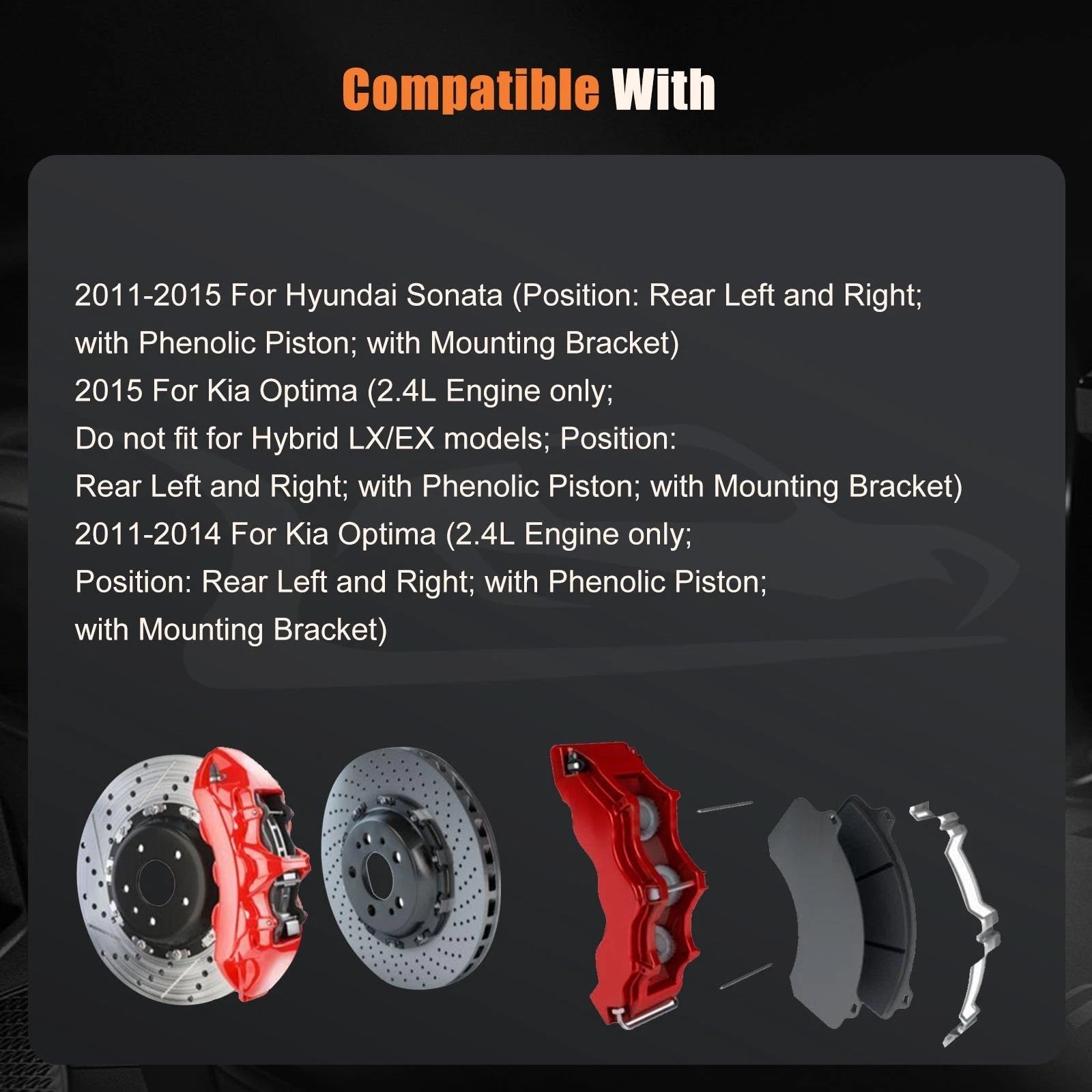 Brake Calipers with Bracket Pair for Jeep Grand Cherokee (1993–1998) & Jeep TJ (1997–2006)
