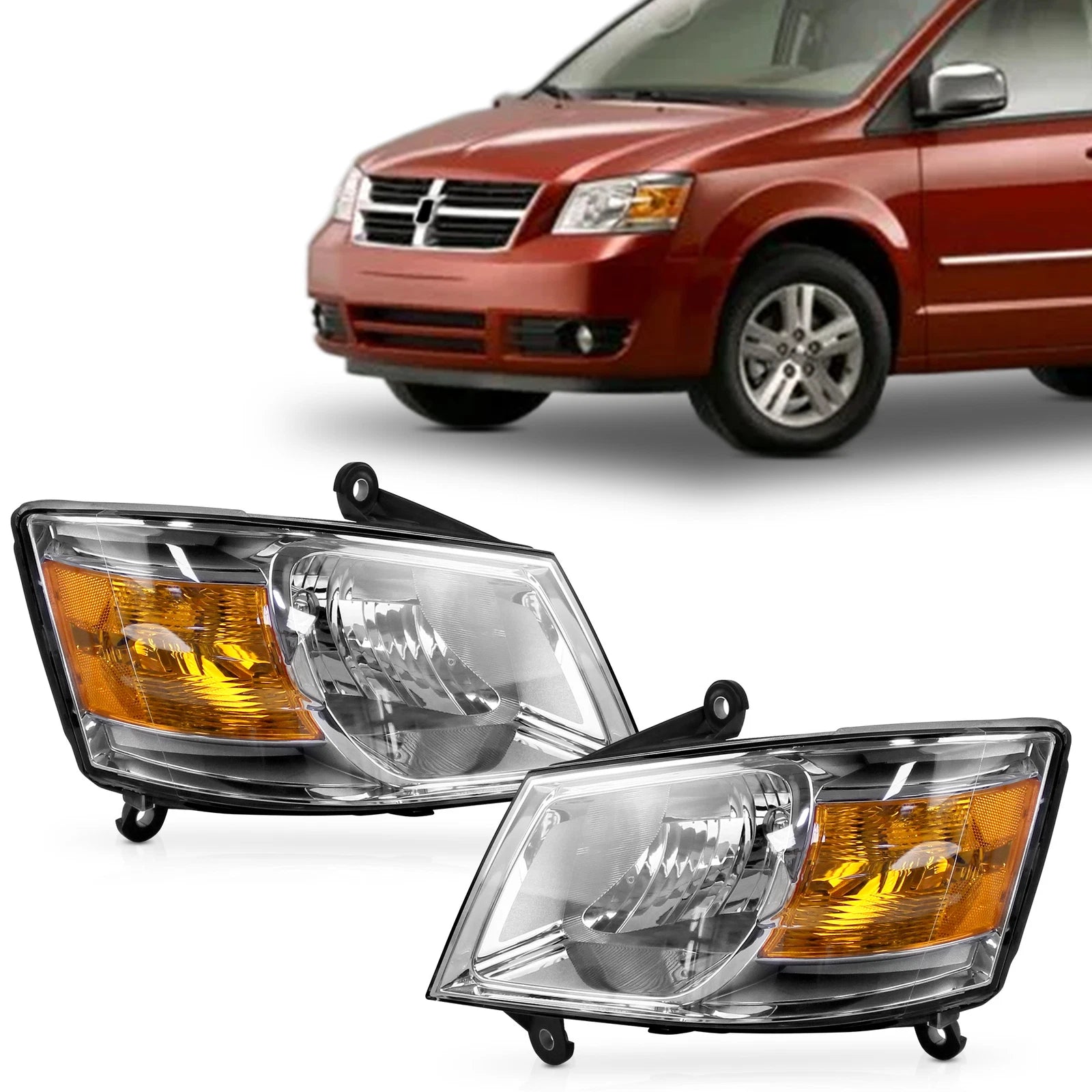 Pair Headlights for Dodge Grand Caravan (2008–2010)