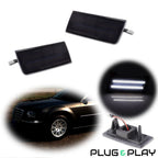 Set of 2 Black Front Bumper Side Marker Reflectors for Chrysler 300 (2005–2010)