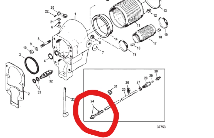 Speedometer Coupling Connector Kit 815956A1 for MerCruiser Alpha One (1983–1990)
