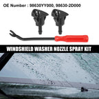 3pcs Front Windshield Washer Nozzle Kit 98630YY000 for Hyundai Tiburon (2000–2008)