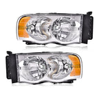 Clear Lens Amber Corner Headlights for Dodge Ram 1500 2500 3500 (2002–2005)