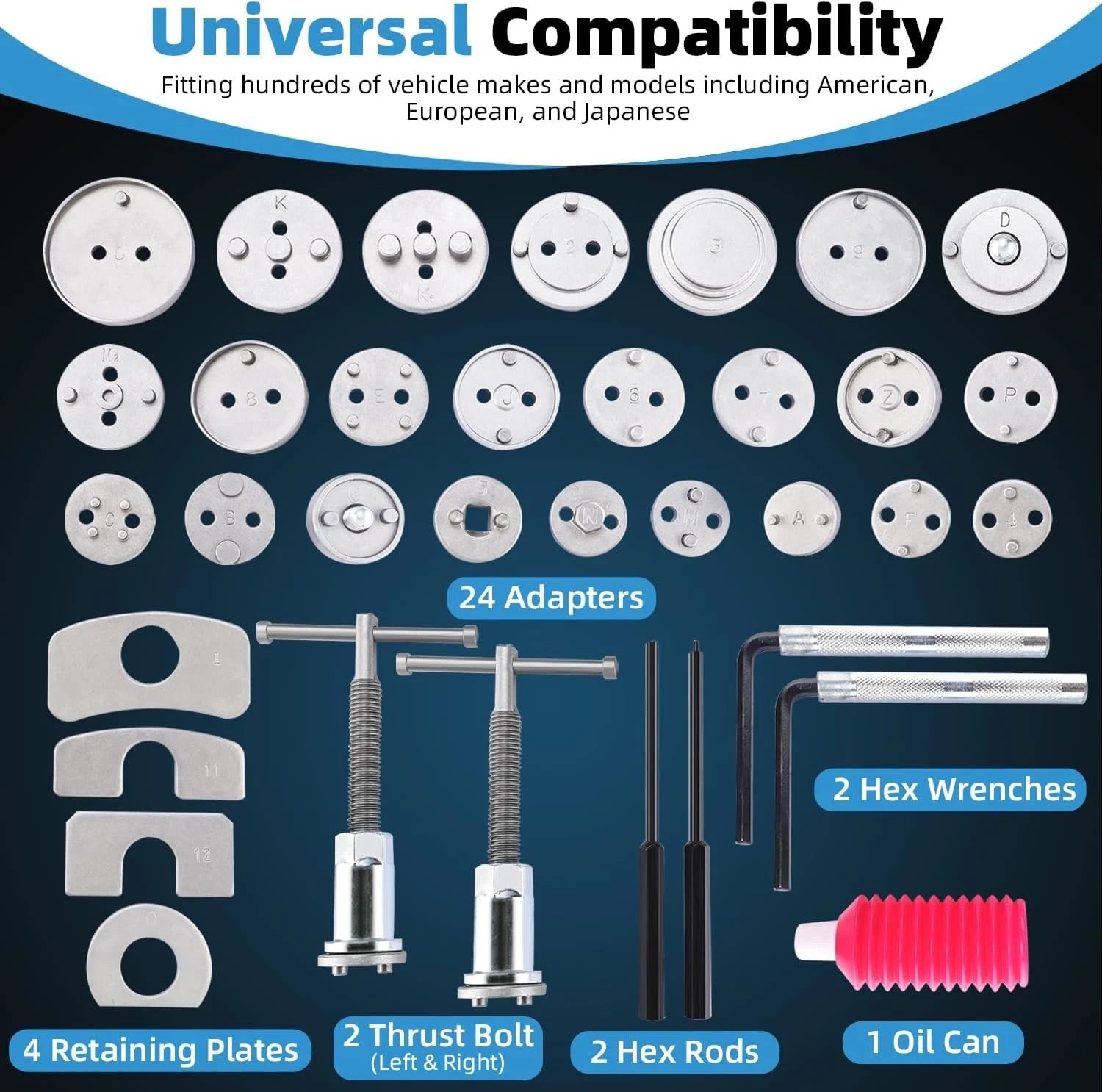 35pcs Disc Brake Caliper Tool Kit for Universal Vehicles