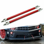 2X Adjustable Red Front Bumper Lip Splitter Strut Rods for Universal Fit