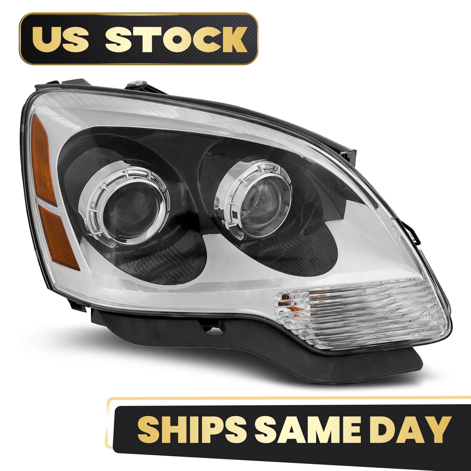 HID Headlight Right Passenger Side Chrome for GMC Acadia (2007–2012)