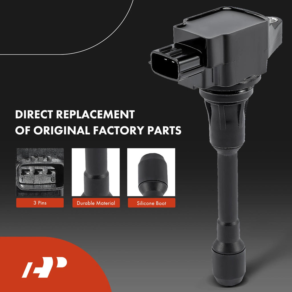 Set of 4 Ignition Coils & 4 Iridium Spark Plugs for Nissan Versa (2012–2019)