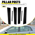 Set of 6 Black Door Window Pillar Post Covers for Acura TL (2004–2008)
