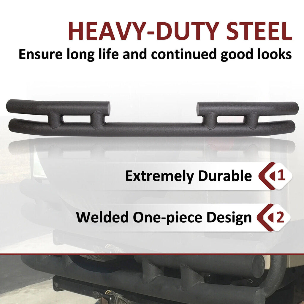 Double Bar Rear Bumper Protector Guard for Jeep Wrangler (1988–2006)
