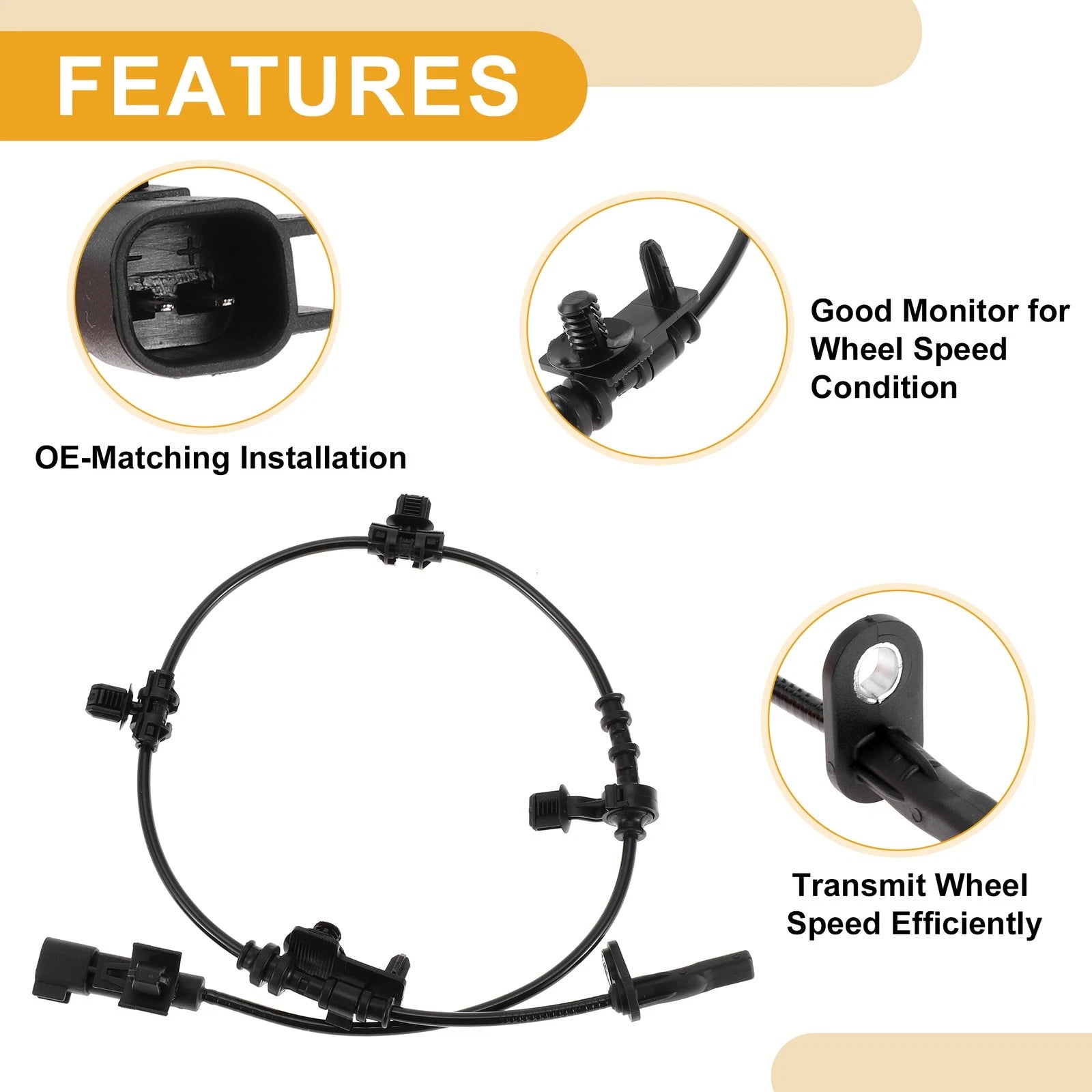 ABS Wheel Speed Sensor No. 23402411 for Buick Lacrosse (2017–2018) Rear