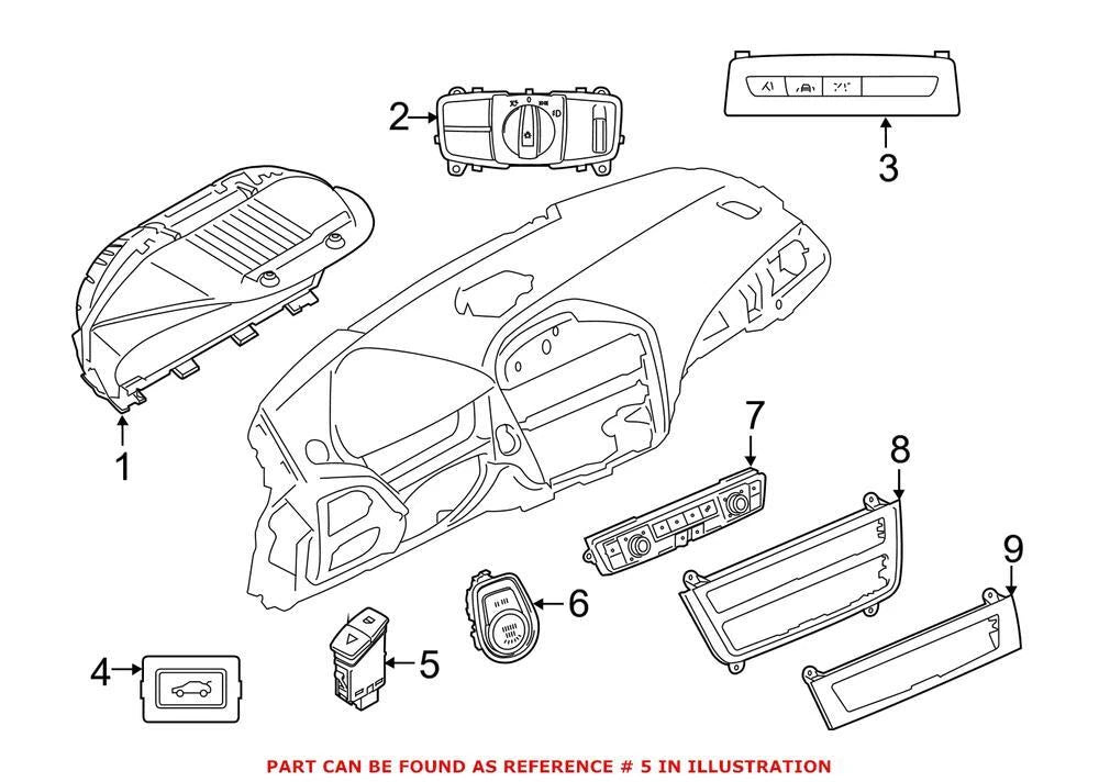 Hazard Warning Switch for BMW (61319231786)