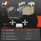 Set of 4 Rear Side Ceramic Brake Pads for BMW E82 E88 135i (2008–2013)