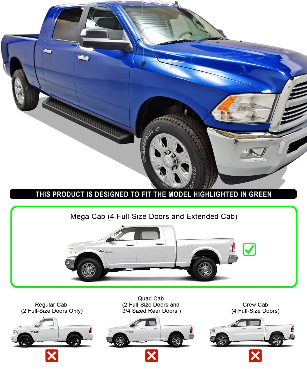 Running Boards for Dodge Ram 2500 3500 Mega Cab (2010-2026)