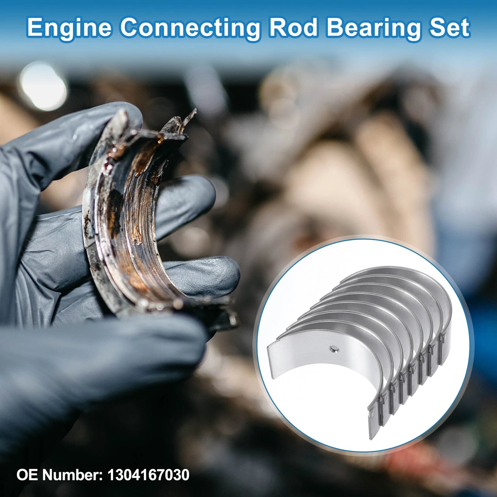 Set of 8 Connecting Rod Bearing No.1304167030 for Toyota Land Cruiser (2002–2010)