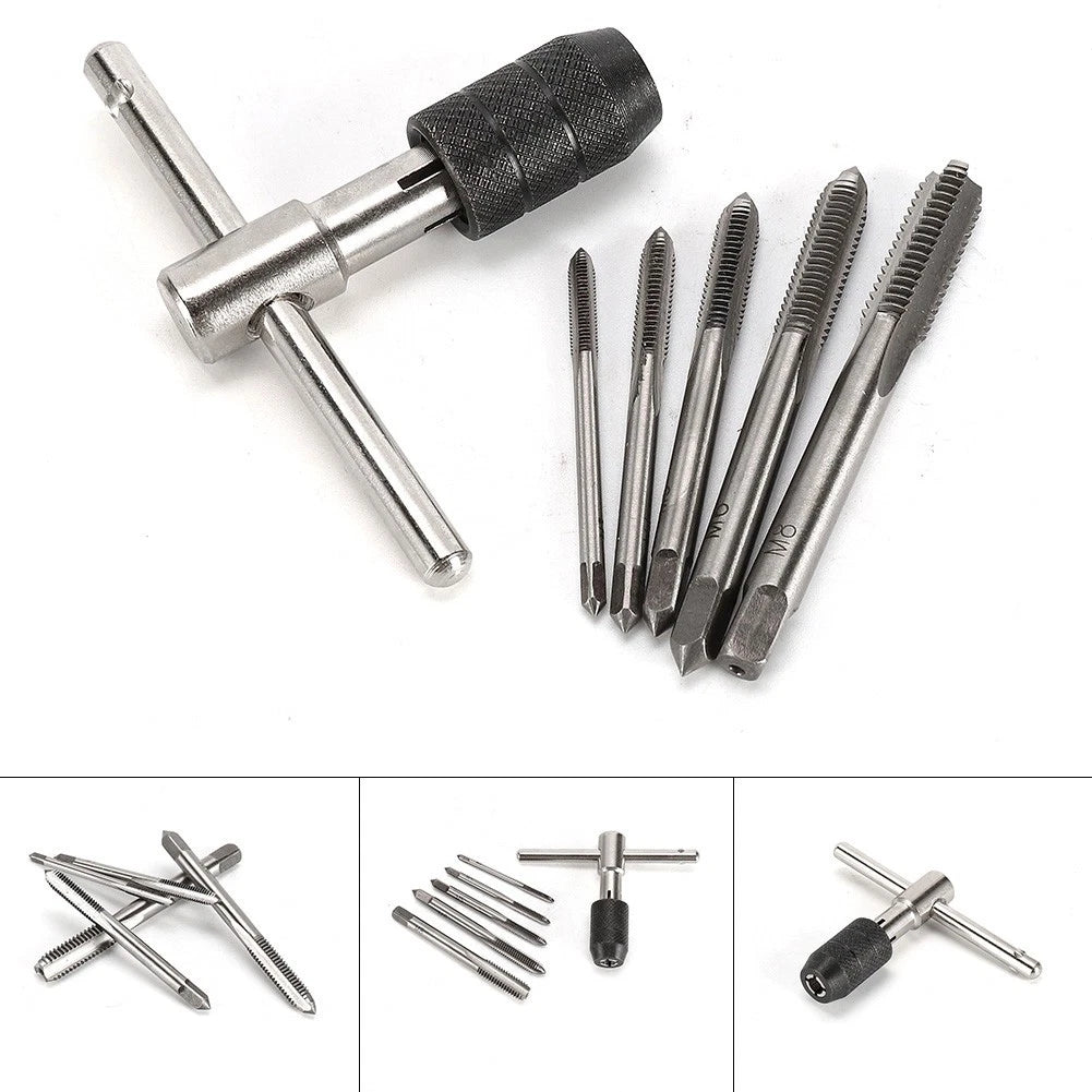 Tap Drill Set for M3-M8 with T Handle Ratchet Wrench
