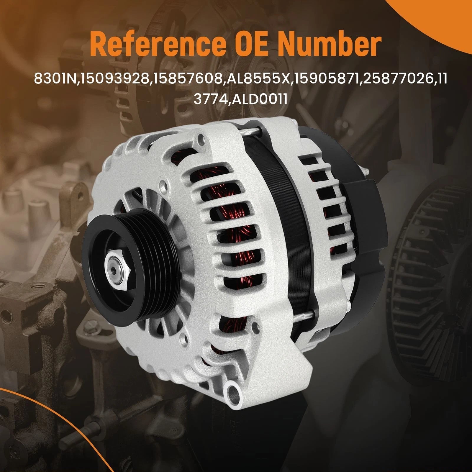 160A Alternator for Chevrolet Silverado 3500 HD 6.0L (2007–2014) 15093928
