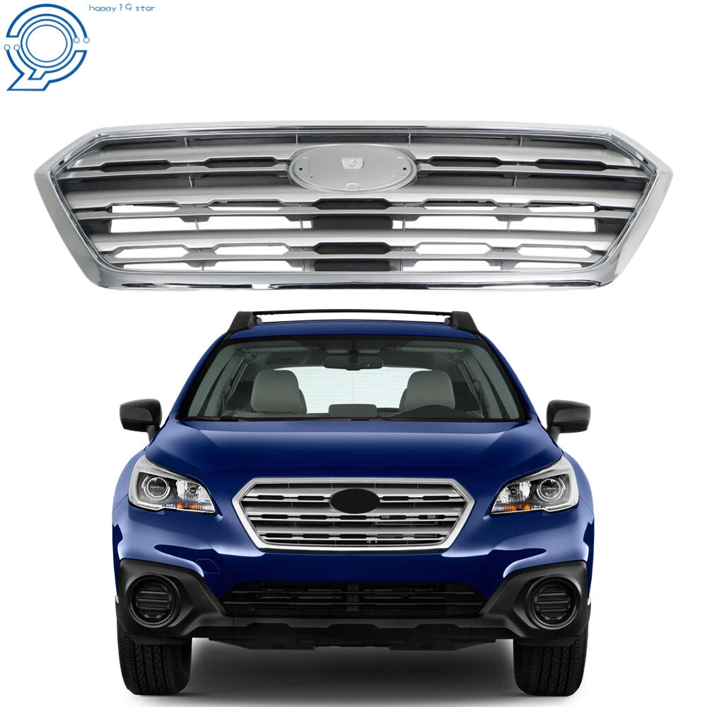 Front Bumper Grille for Subaru Outback (2015–2017) Chrome Plastic