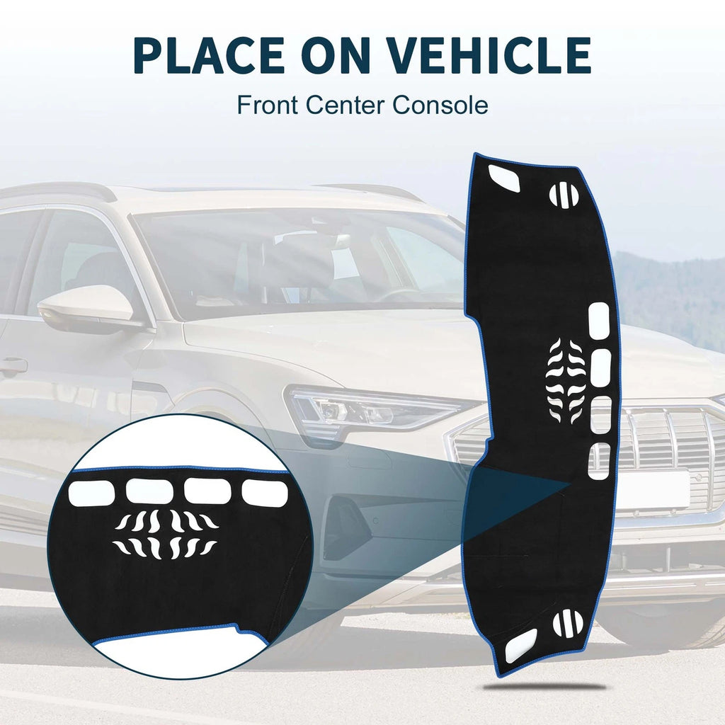 Dashboard Cover Mat for Audi A4 (2017–2020) Sun Protector Pad Black Blue