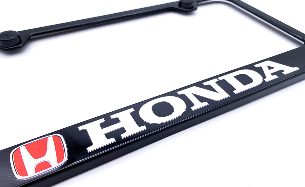License Plate Frame Black Plastic with Red Honda Logo for Honda (2013–2025)