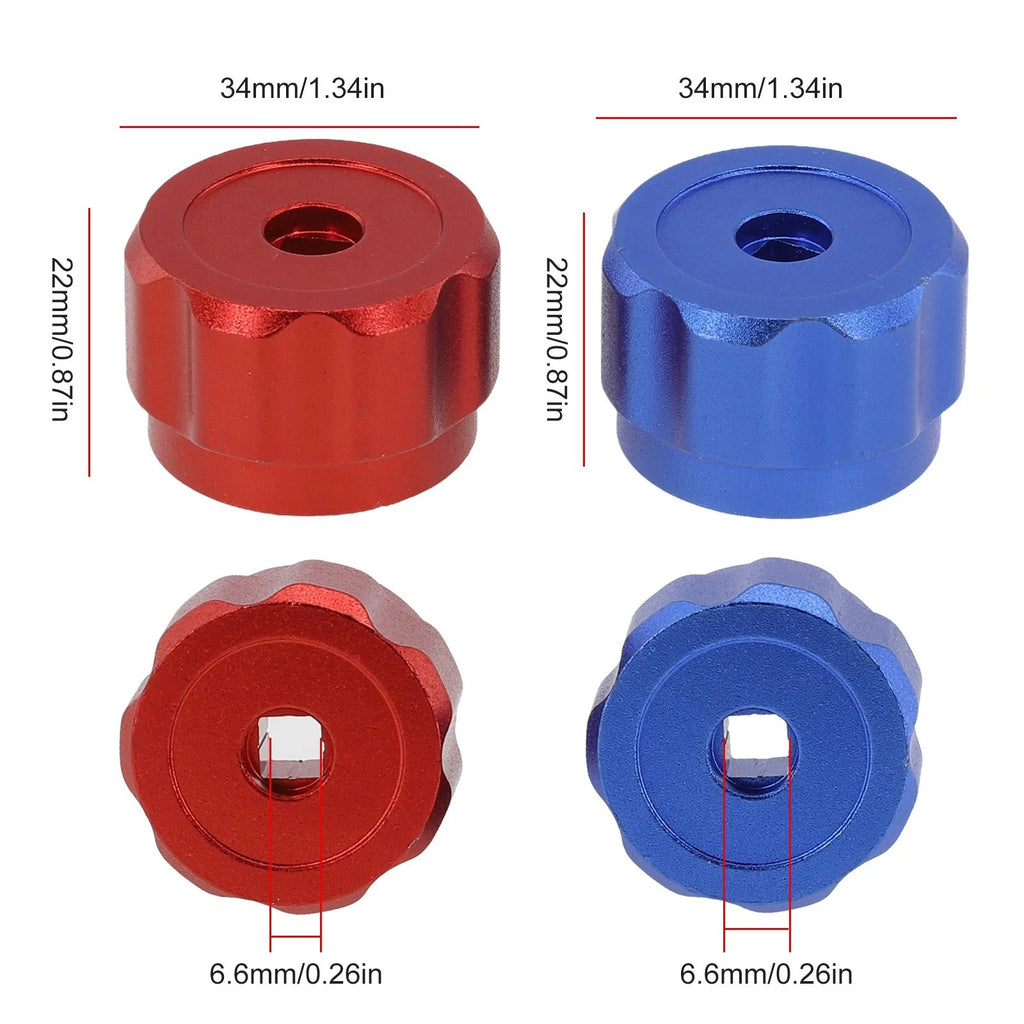Round Wheel Handle for Faucet and Gauge Installation (Red/Blue)