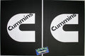 Pair of 18" x 24" White Cummins Logo Mud Flaps for Ram Trucks
