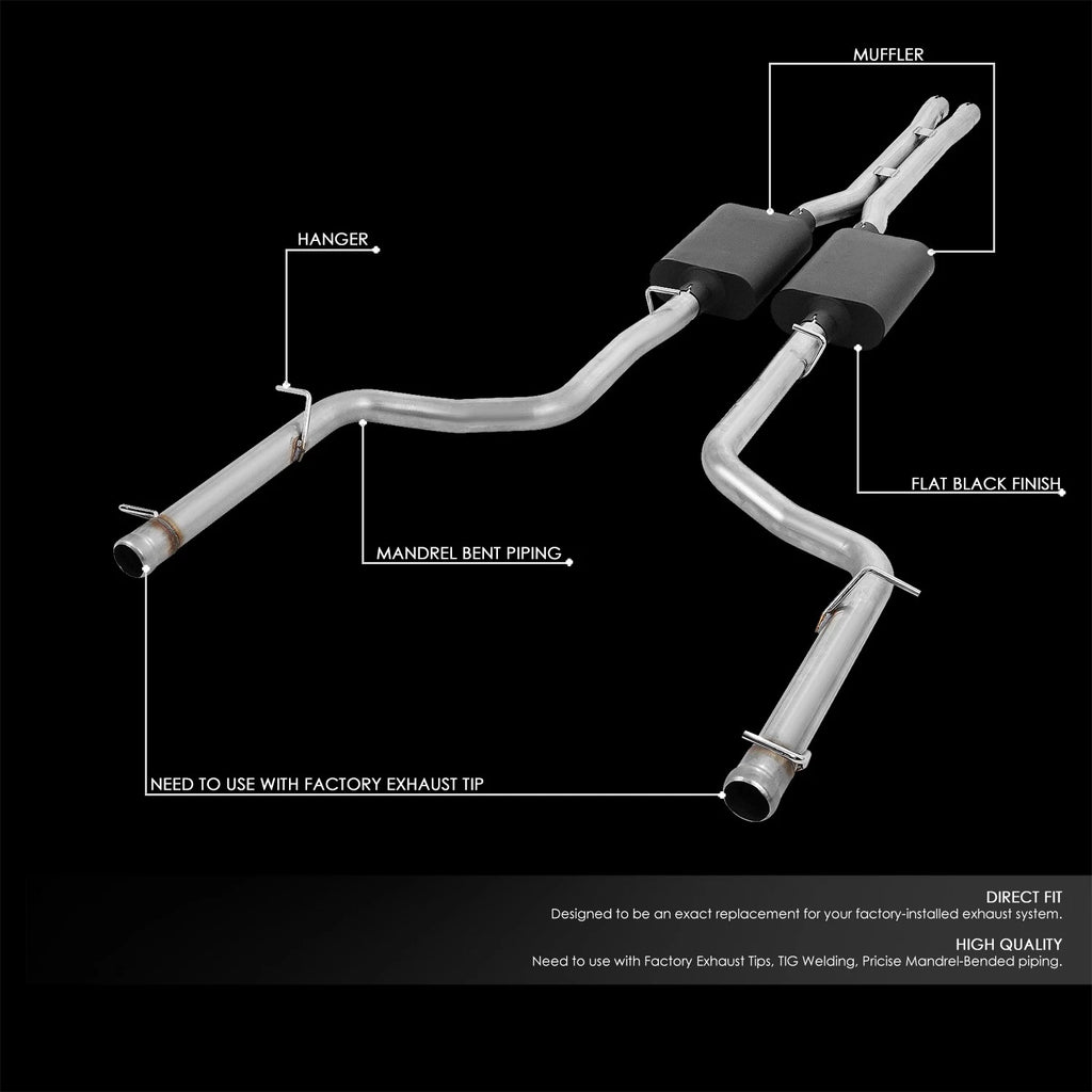 2.5" OD Oval Tip Muffler for Dodge Challenger 5.7L (2009–2014)