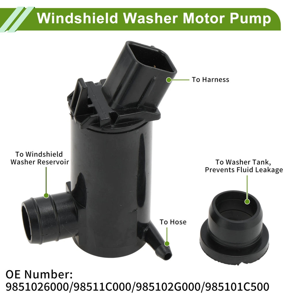Windshield Washer Pump for Genesis G70 (2019–2023) No. 9851026000, Rubber Ring