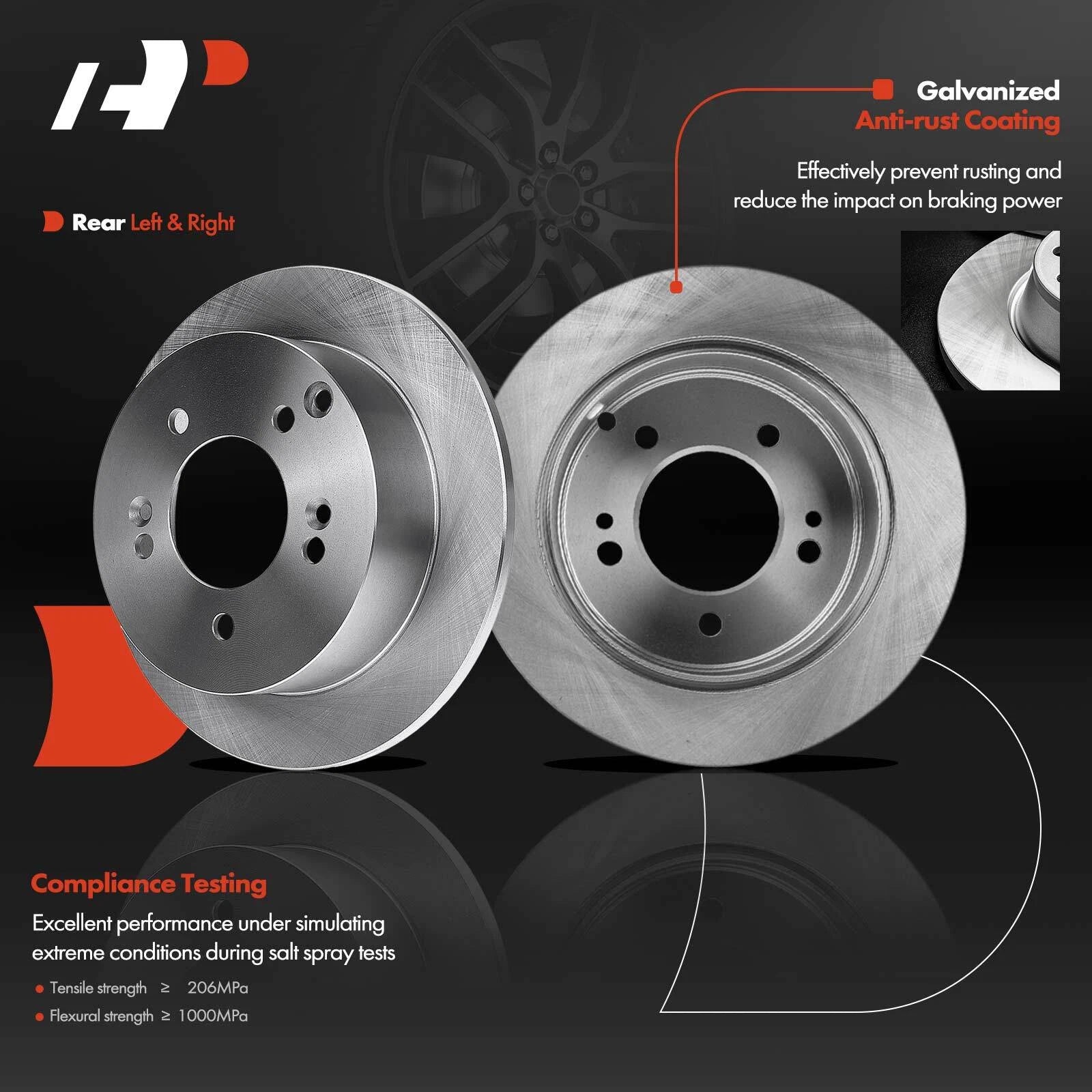 Rear Disc Brake Rotors & Pads for Hyundai Sonata (2006–2008)