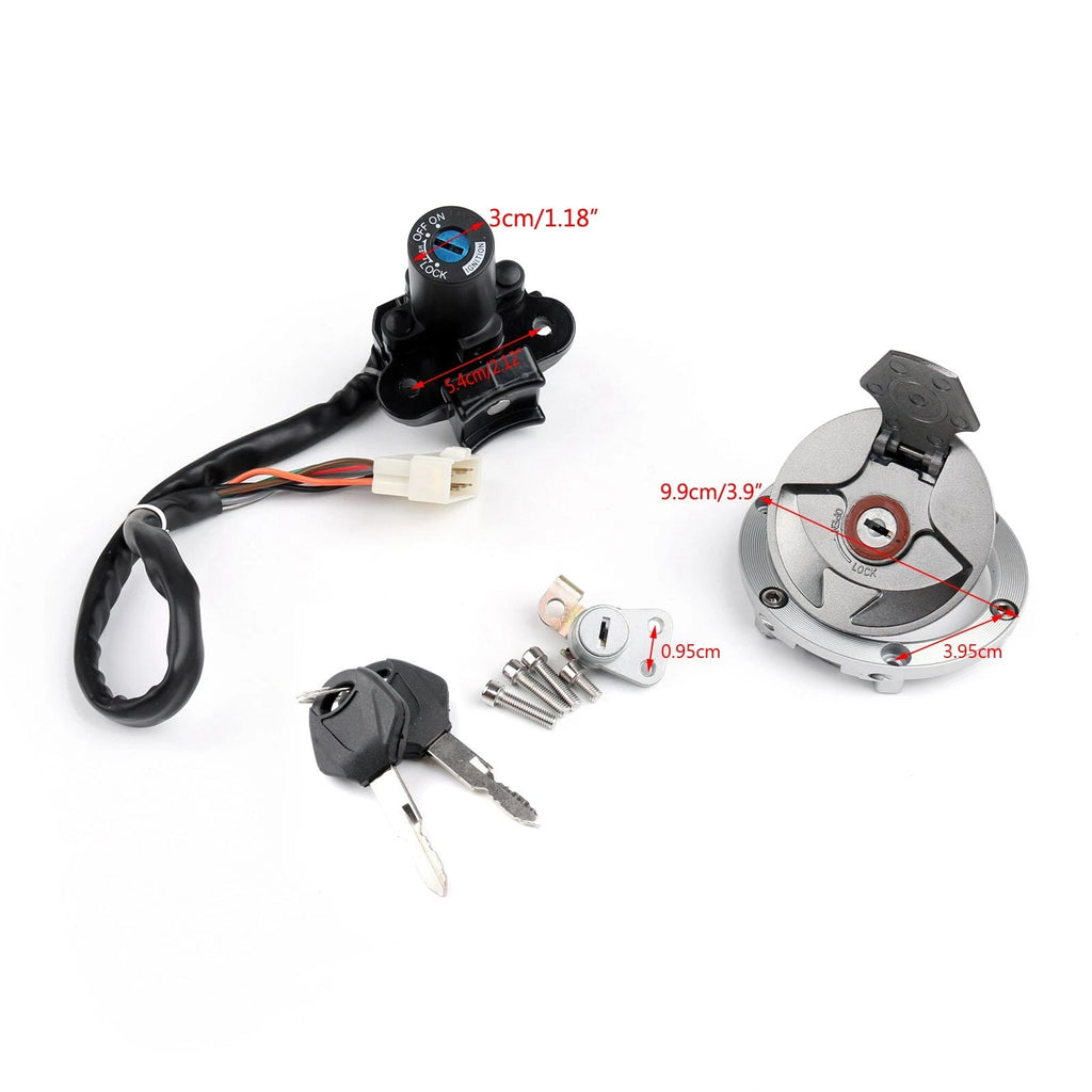 Ignition Switch Gas Cap Cover Lock Key Set for Kawasaki Ninja EX 250R 300 (2008–2018)