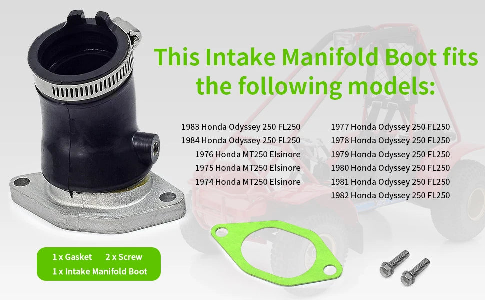 Intake Manifold Boot Pipe Flange for Honda FL250 Odyssey MT250 (1985–1989) 16221-358-000