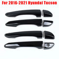 Door Handle Cover Trim Glossy Pure Black for Hyundai Tucson (2016–2021)