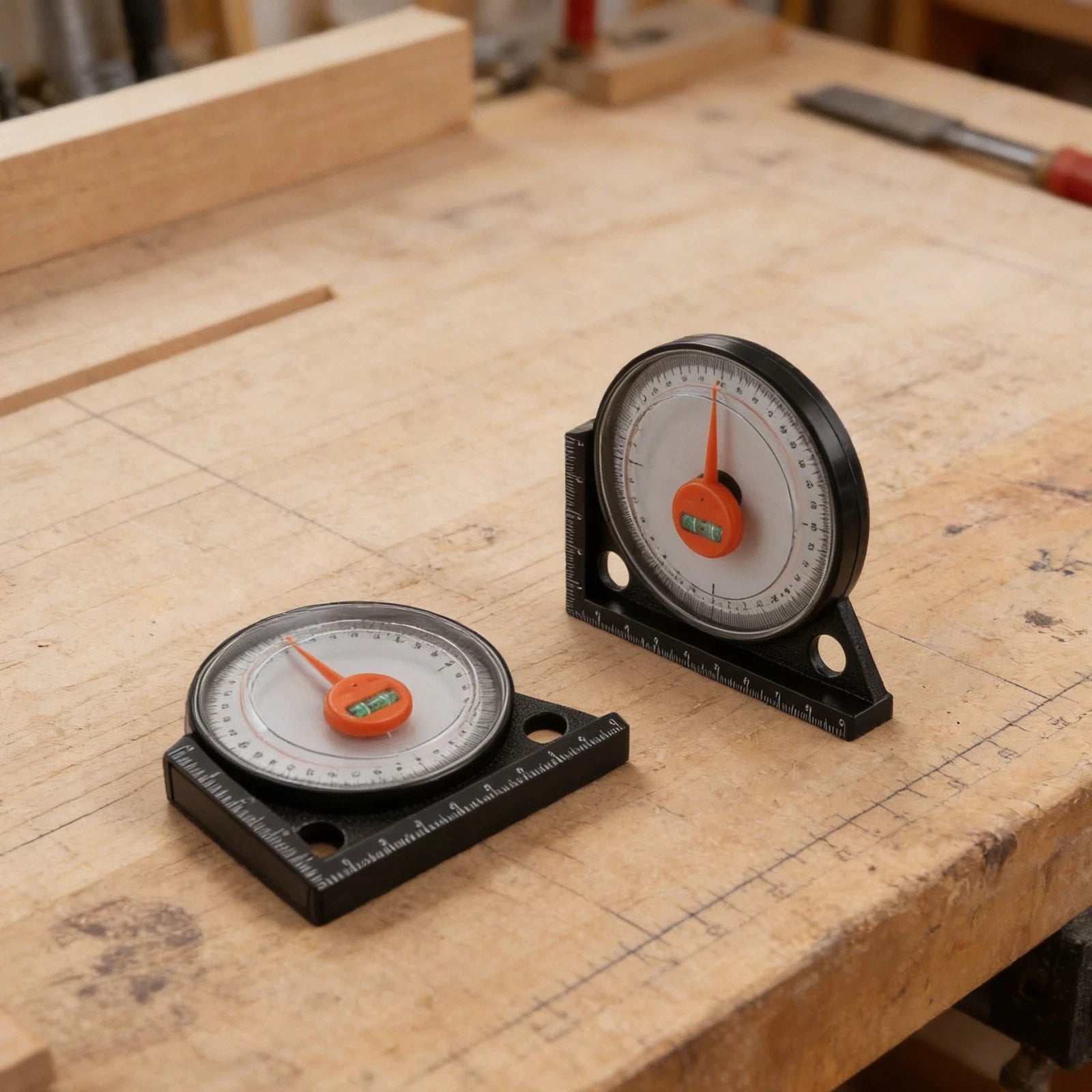 2X Magnetic Protractor Level Finder with Clinometer Meter Gauging Tool Set