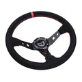 14" Deep Dish Suede Racing Steering Wheel & Quick Release Adapter