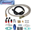 Turbo Charger Oil Drain Return Line Kit for T3 T4 GT35 GT70 GT66 (Fits Various)