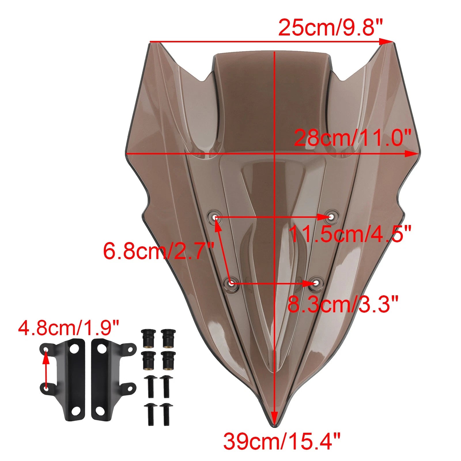 Windshield Windscreen for Kawasaki Z500 (2024–2025) Smoke
