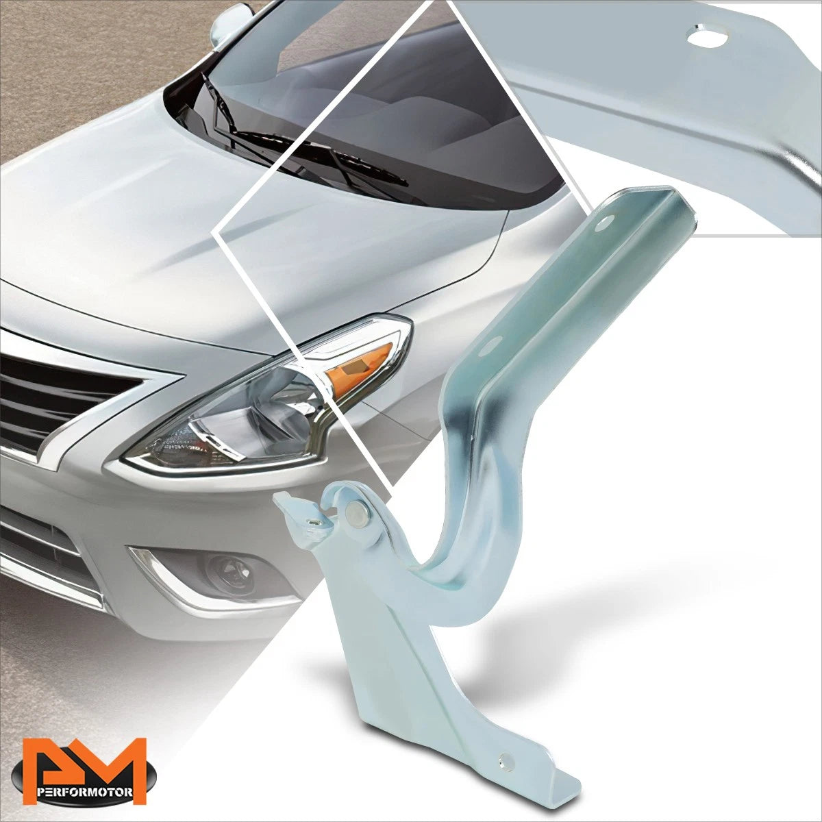 LH Driver Side Steel Engine Hood Hinge for Nissan Versa (2012–2019)