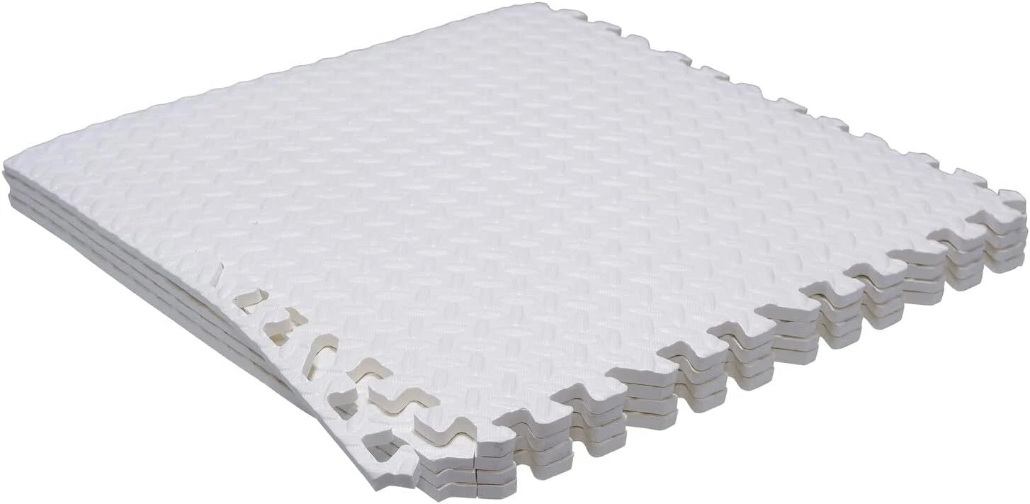 Set of 4 EVA Foam Interlocking Exercise Mats for Gym Floor Fitness Yoga